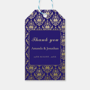 Modern Violet Purple and Gold Pattern Wedding Gift Tags