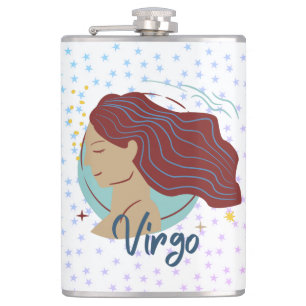 Modern Virgo Woman Zodiac  Hip Flask