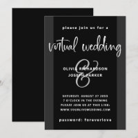 Modern Virtual Wedding | Charcoal Black and White