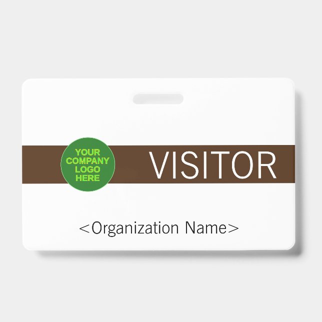 Modern "VISITOR" Badge ID Badge (Front)