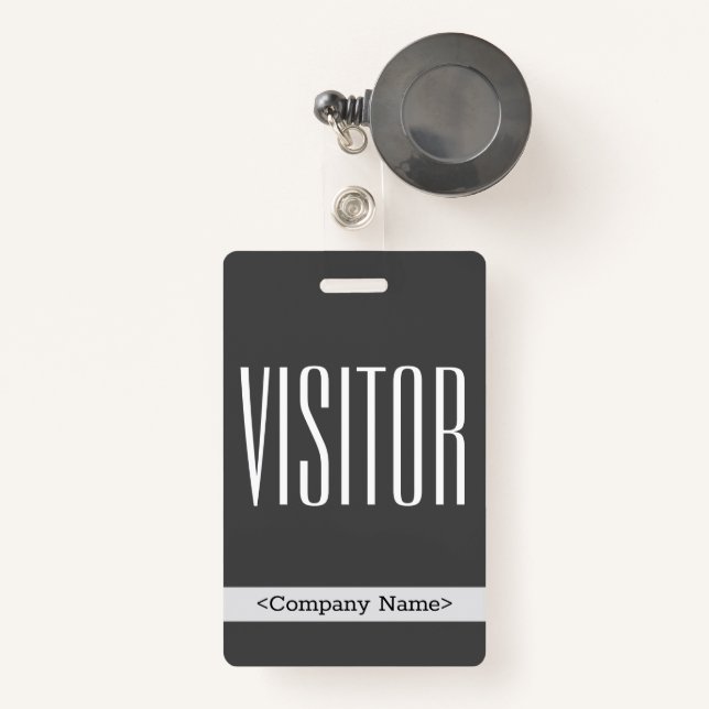 Modern "VISITOR" Badge ID Badge (Front with Retractable)