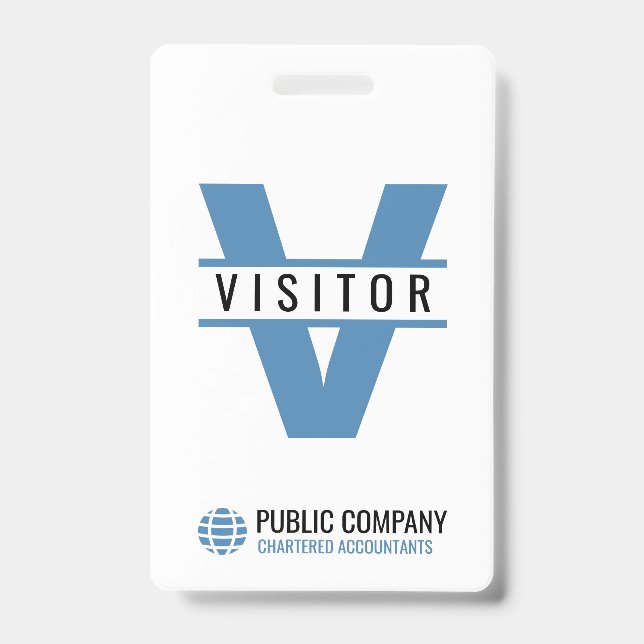 Modern Visitor ID Badge (Front)