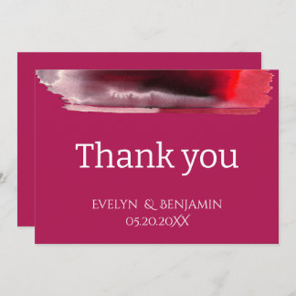 Modern Viva Magenta Thank You Card