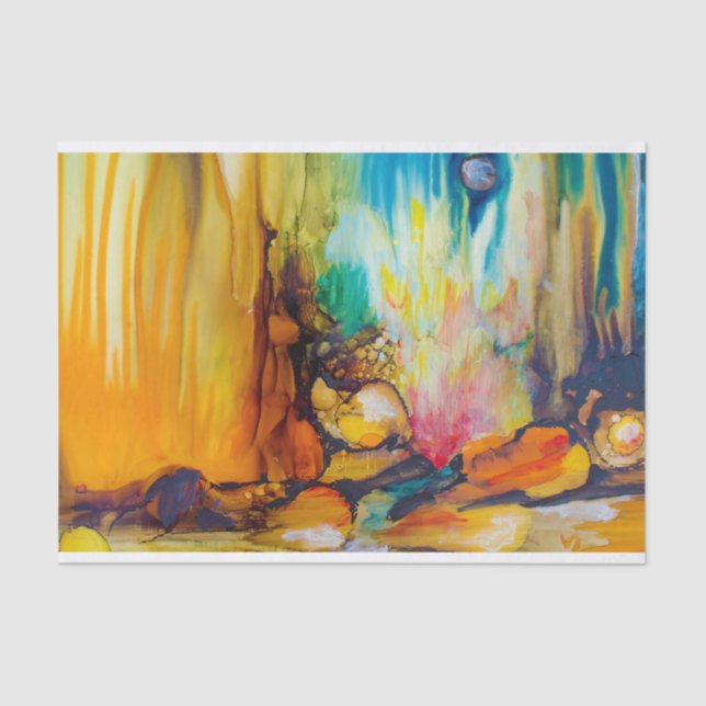 Modern Vivid Colour Abstract Painting Tissue Paper (Front)