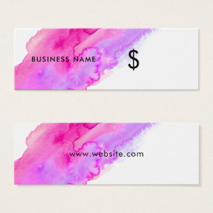 Modern Vivid Pink Watercolor Splash Price Tag