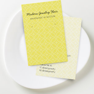 Modern Vivid Yellow Hoop Earring Display Card