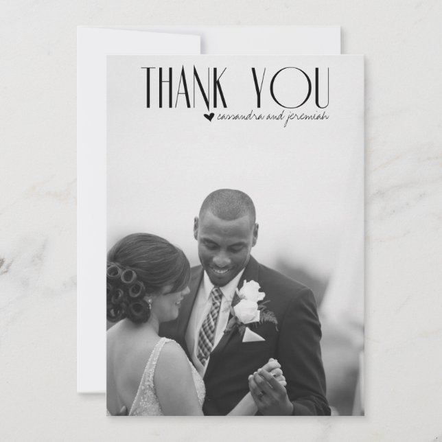 Modern Vogue Thank You Wedding Card (Front)