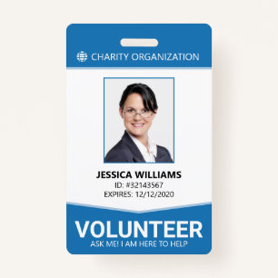 Modern Volunteer ID ID Badge