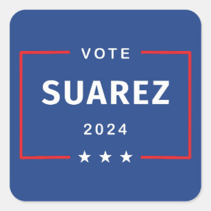 Modern Vote Francis Suarez 2024 Stars Box Dark Square Sticker