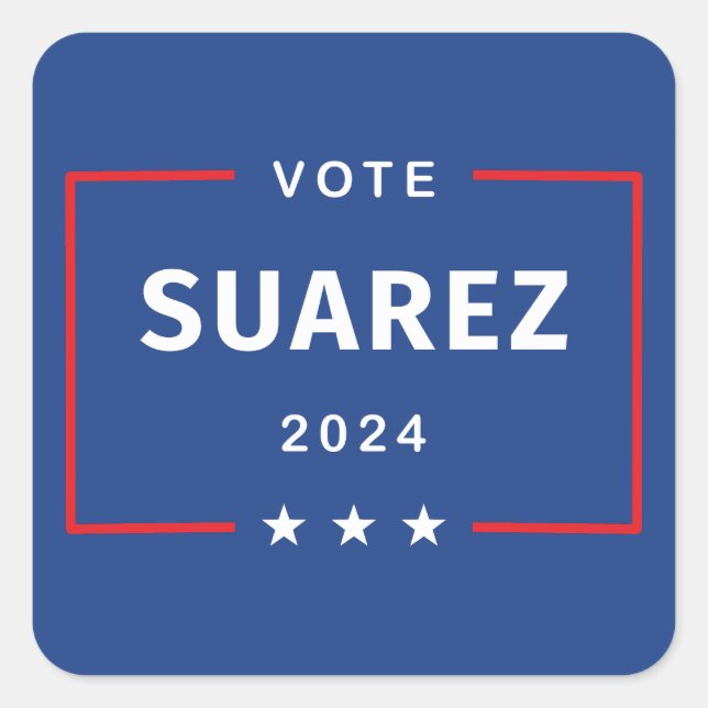 Modern Vote Francis Suarez 2024 Stars Box Dark Square Sticker (Front)