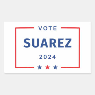 Modern Vote Francis Suarez 2024 Stars Box Rectangular Sticker