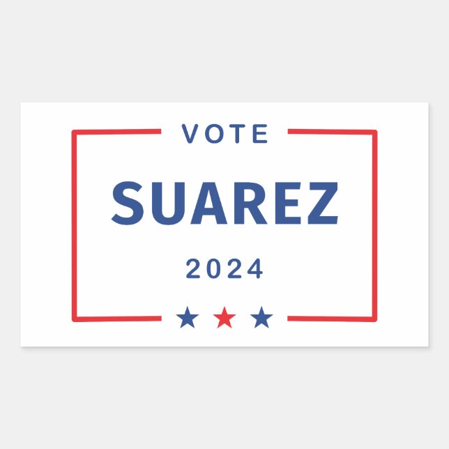 Modern Vote Francis Suarez 2024 Stars Box Rectangular Sticker (Front)