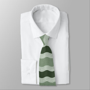 Modern Wabi Sabi River, Forest Green, Sage Tie