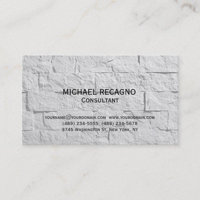 Modern Wall Brick Consultant Business Card (Front)