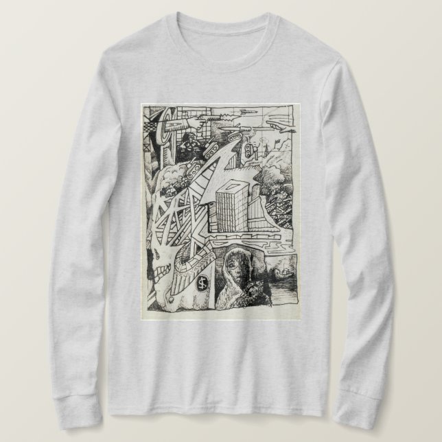 "Modern Warfare" ink drawing Basic T-shirt (Design Front)