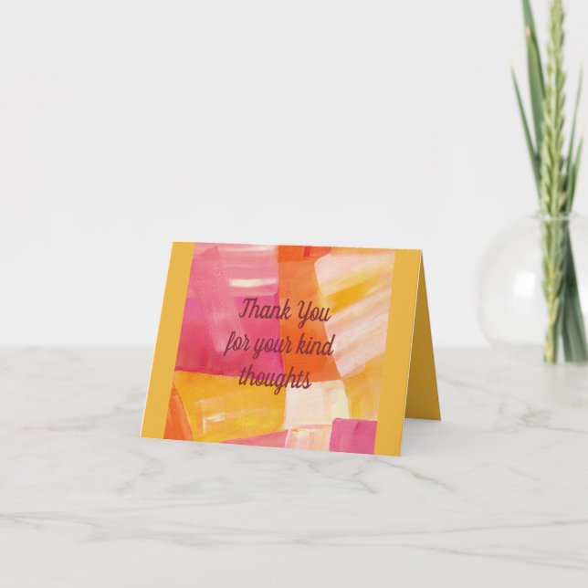 Modern Warm Abstract Springtime Crossroads Acrylic Thank You Card (Front)