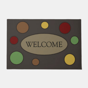 Modern Warm Coloured Circles Welcome Doormat