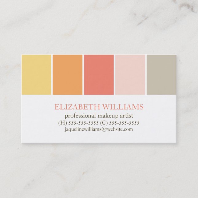 Modern Warm Hues Colour Blocks Business Card (Front)