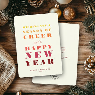 Modern Warm Rainbow Bold Season New Year Holiday Card