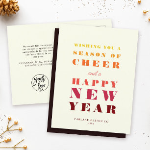 Modern Warm Rainbow Bold Season New Year Holiday Postcard