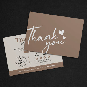 Modern Warm Small Business Discount Thank You Card