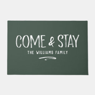 Modern Warm Welcome Personalised Door Mat