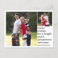 Modern Warm Wishes Happy New Year Custom Photo