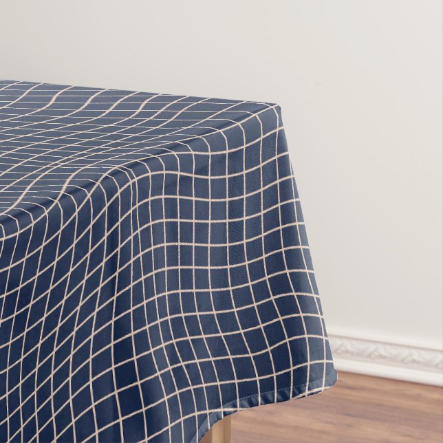 Modern Warped Grid | Minimalist Fluid Geometric Tablecloth (In Situ)