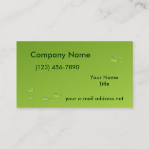 Modern Water drops Bright Green Business Card