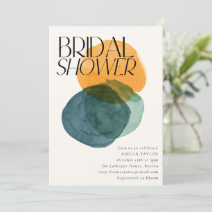 Modern Watercolor Abstract Circles Bridal Shower  Invitation