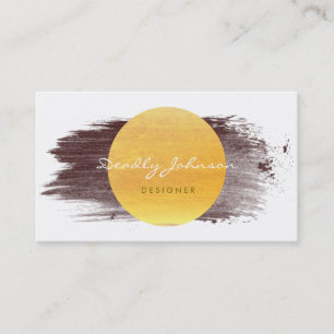 Modern Watercolor Abstract Elegant Cool Brown Business Card