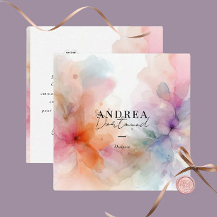 Modern watercolor Abstract purple Square Business Square Business Card