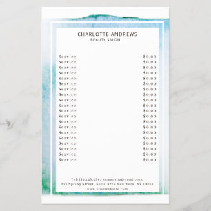 Modern Watercolor Abstract White Blue Flyer