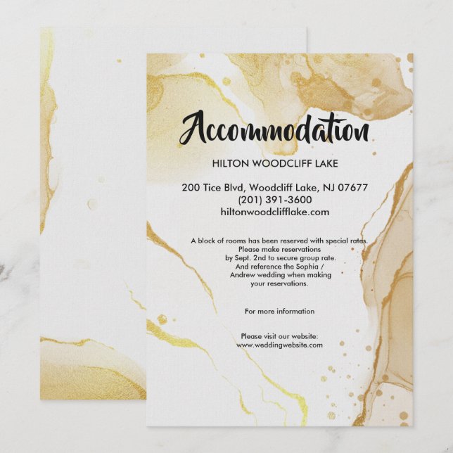 Modern Watercolor accommodate Enclosure Invitation (Front/Back)