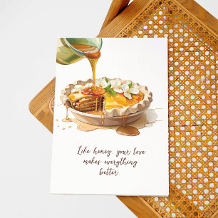 Modern Watercolor Apple Pie Honey Mother's Day Card