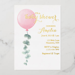 Modern watercolor baby shower invitation