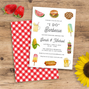 Modern Watercolor Barbecue BBQ Wedding Shower Invitation