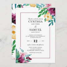 Modern Watercolor Blooms Wedding