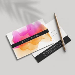 Modern Watercolor Blot Gift Certificate