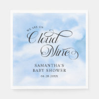 Modern Watercolor Blue Cloud Nine Baby Shower