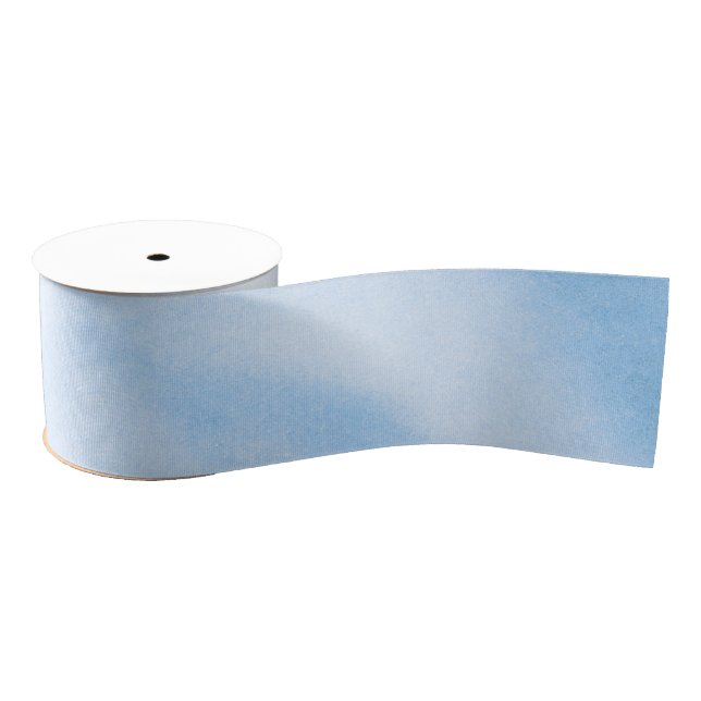 Modern Watercolor Blue Clouds Grosgrain Ribbon (Spool)