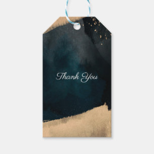 Modern Watercolor Blue & Peach Coral Chic Wedding Gift Tags