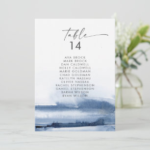 Modern Watercolor Blue Seating Chart Cards