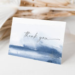 Modern Watercolor | Blue Thank You Card<br><div class="desc">This modern watercolor blue thank you card is perfect for a stylish contemporary wedding. The minimalist, classic and elegant design collection features simple water colour paint brush strokes in pretty jewel tones. Personalise the inside of the card with your names, and a thank you message. Alternatively, leave the thank you...</div>