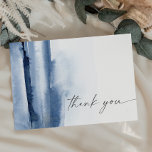 Modern Watercolor | Blue Thank You Card<br><div class="desc">This modern watercolor blue thank you card is perfect for a stylish contemporary wedding. The minimalist, classic and elegant design collection features simple water colour paint brush strokes in pretty jewel tones. Personalise the back of the card with your names, and a thank you message. Alternatively, leave the thank you...</div>