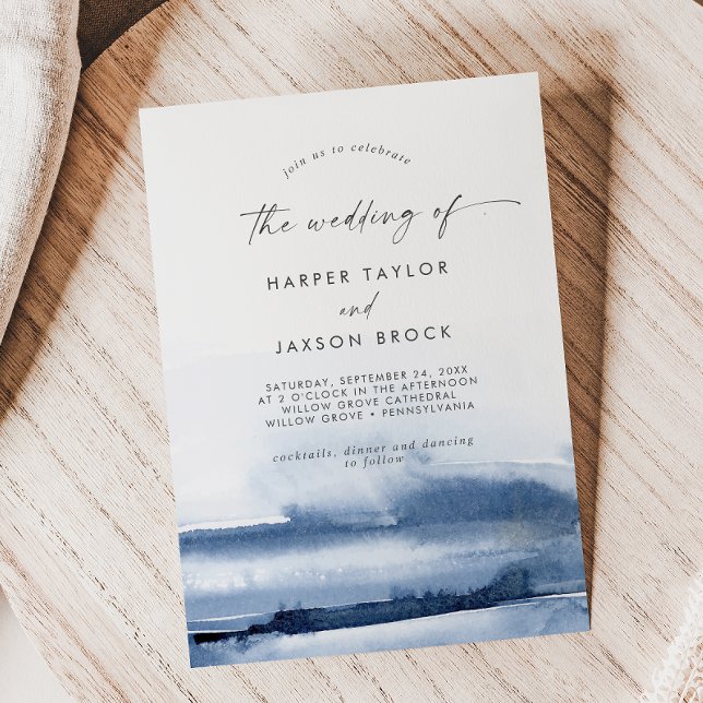 Modern Watercolor | Blue The Wedding Of Invitation (Creator Uploaded)