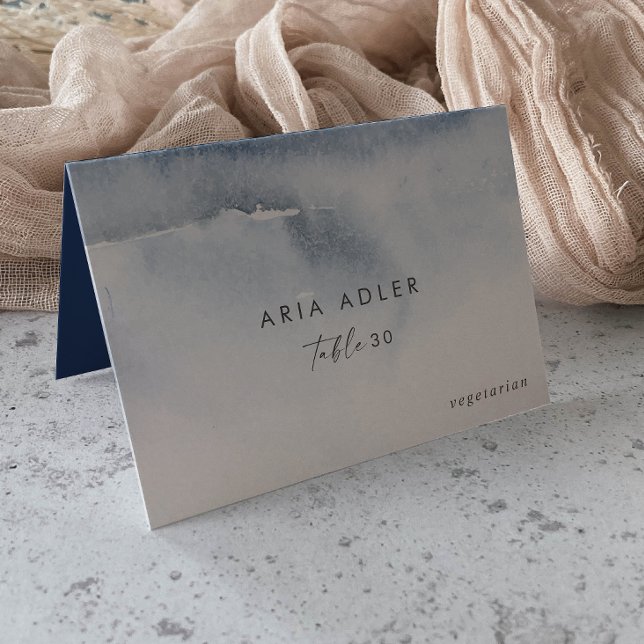 Modern Watercolor | Blue Wedding Place Cards (Creator Uploaded)