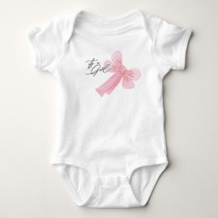 Modern Watercolor Blush Pink It's A Girl  Baby Bodysuit