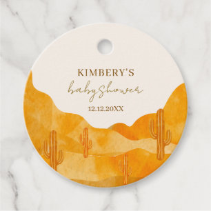Modern Watercolor Boho Desert Cactus Baby Shower Favour Tags