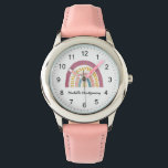 Modern Watercolor Boho Rainbow Custom Girls Cute Watch<br><div class="desc">Modern Watercolor Boho Rainbow Custom Girls Cute Watch</div>